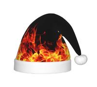 Juxweku Christmas Hat for Kids Boys Girls Flame Fire Hell, Santa Claus Xmas Hat for New Year Festive Decoration