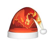 Juxweku Christmas Hat for Kids Boys Girls Nuclear Explosion Fireball Mushroom Cloud, Santa Claus Xmas Hat for New Year Festive Decoration