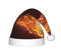 Juxweku Christmas Hat for Kids Boys Girls Volleyball Balls Flying Fire Falling, Santa Claus Xmas Hat for New Year Festive Decoration