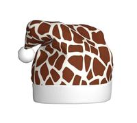 Juxweku Christmas Hat Giraffe Camouflage, Santa Claus Xmas Hat for Adult Women Men New Year Festive Decoration