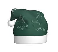 Juxweku Christmas Hat Maths Chalkboard Teach, Santa Claus Xmas Hat for Adult Women Men New Year Festive Decoration