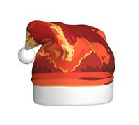 Juxweku Christmas Hat Nuclear Explosion Fireball Mushroom Cloud, Santa Claus Xmas Hat for Adult Women Men New Year Festive Decoration