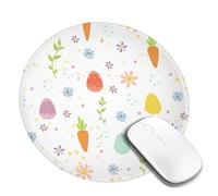 Juxweku Happy Easter Eggs Carrot Mouse Pad Desk Pad Mouse Mat Non-Slip Rubber Base Mousepad for Computer Pc Office Work