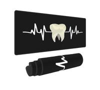 Juxweku Large Mouse Pad Tooth Heartbeat Dentist Dental Hygienist Assistant Desk Pad XXl Extended Mouse Mat Non Slip Rubber Base Mousepad for Computer PC Office