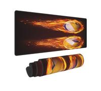 Juxweku Large Mouse Pad Volleyball Balls Flying Fire Falling Desk Pad XXl Extended Mouse Mat Non Slip Rubber Base Mousepad for Computer PC Office