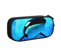 Juxweku Large Pencil Case Orca Killer Whale Swimming Big Capacity Pen Box Pouch Pencil Bag for Boys Girls Kids, School Office Supplies