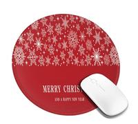 Juxweku Merry Christmas Snowflake Red Mouse Pad Desk Pad Mouse Mat Non-Slip Rubber Base Mousepad for Computer Pc Office Work