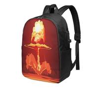 Juxweku Nuclear Explosion Fireball Mushroom Cloud Backpack, Laptop Computer Rucksack School Bag Bookbag for Men Women Boy Girl, 17 inch