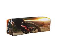 Juxweku Pencil Case Awesome Mountain Biking Downhill Racer Pen Box Pouch Large Pencil Bag for Boys Girls Kids, School Office Supplies