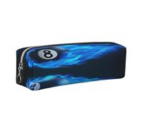Juxweku Pencil Case Billiard 8 Ball Blue Fire Pen Box Pouch Large Pencil Bag for Boys Girls Kids, School Office Supplies