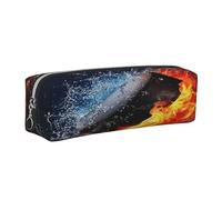 Juxweku Pencil Case Ice Hockey Puck Fire Pen Box Pouch Large Pencil Bag for Boys Girls Kids, School Office Supplies