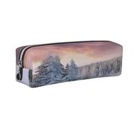 Juxweku Pencil Case Winter Landscape Snowy Fields Frozen Pen Box Pouch Large Pencil Bag for Boys Girls Kids, School Office Supplies