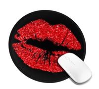 Juxweku Red Lips Lipstick Kiss Mouse Pad Desk Pad Mouse Mat Non-Slip Rubber Base Mousepad for Computer Pc Office Work