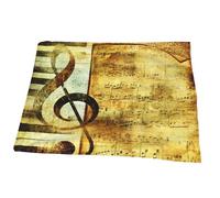 Juxweku Throw Blanket Beige Music Musical Note, Soft Throw Blankets for Bed Sofa Couch Bedroom Decorative, 125 x 150 cm