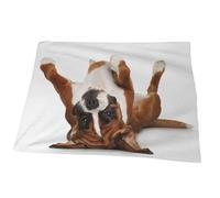 Juxweku Throw Blanket Boxer Dog, Soft Throw Blankets for Bed Sofa Couch Bedroom Decorative, 100 x 125 cm