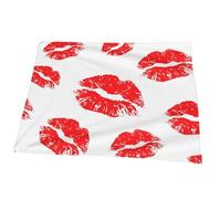 Juxweku Throw Blanket Lips Mark Lipstick Kiss Red, Soft Throw Blankets for Bed Sofa Couch Bedroom Decorative, 76 x 102 cm
