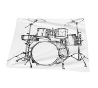 Juxweku Throw Blanket Music Drum Kit Rock Jazz, Soft Throw Blankets for Bed Sofa Couch Bedroom Decorative, 100 x 125 cm