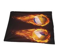 Juxweku Throw Blanket Volleyball Balls Flying Fire Falling, Soft Throw Blankets for Bed Sofa Couch Bedroom Decorative, 125 x 150 cm