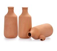 JUXYES 3 Pack Terracotta Self Watering Planter Insert, 25.3oz Plant Watering Globes with Lid, Terra Cotta Plant Waterer Spikes, Vacation Self Watering Devices for Indoor and Outdoor Potted Plant