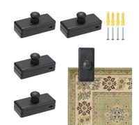 JUXYES 4 Pack Wooden Tapestry Hangers for Walls - No Damage to Tapestry, Tapestry Wall Hanging Clips with Hardware, Wall Blanket Display Hanger Clamps Holder for Blanket Carpet Rug Display, Black