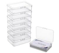 JUXYES 8 Pack Small Plastic Storage Containers Box for Business Cards