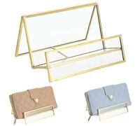 JUXYES Gold Glass Wallet Handbag Display Stand for Boutique Retail Store