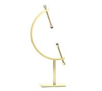 JuxYes Golden Toned Sphere Holder Caliper Stand, Hold 1-1/2" to 5", Caliper Style Display Stand for Mineral, Ornament, Gem, Shell, Coin, etc