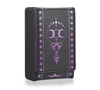 JUXYES PU Leather Tarot Card Protective Case, Moon Pattern Design Tarot Deck Storage Pouch, Tarot Card Holder Tarot Pouch Bag for Playing Cards and Standard Size Tarot Cards Tarot Deck, JXY-US-00124