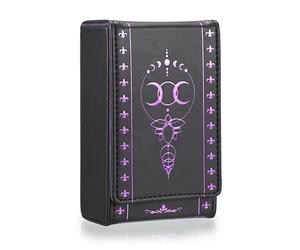 JUXYES PU Leather Tarot Card Protective Case, Moon Pattern Design Tarot Deck Storage Pouch, Tarot Card Holder Tarot Pouch Bag for Playing Cards and Standard Size Tarot Cards Tarot Deck, JXY-US-00124