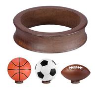 JUXYES Wooden Sphere Holder Display Stand, 3 Pack Large Wood Sport Ball Stand, Simple Round Display Easel Stands for Soccer Ball, Footballs, Baseball, Tolleyball, Basketball, Rugby, 72mm