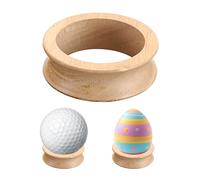 JUXYES Wooden Sphere Holder Display Stand, 6 Pack Large Wood Sport Ball Stand, Simple Round Display Easel Stands for Soccer Ball, Footballs, Baseball, Tolleyball, Basketball, Rugby, 1.7"