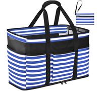 JUYANO Extra Large Beach Bag for Women with Zip Waterproof Beach Tote Bags with Wet Compartment Summer Tote Bag Family Large Shoulder Bag for Beach, Holiday, Shopping, Traveling 45L