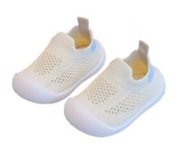 JUYAXIN 1 Pair Soft Toddler Walking Shoe Breathable Fabric 5mm Bottom for Learning to Walk Baby Toddler with Elastic Ankle Beige