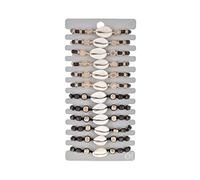 JUYAXIN 12pcs Vintage Stone Beads Shell Charm Bracelets Set for Women Men Handmade Braided Elastic Adjustable Fashion Shell for Girls Braided for Girls Adjustable