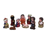 JUYAXIN Christmas Manger Group Resin Craft Ornament Birth Nativity Scene Figurine Set For Home Catholic Decoration Religion Gift Nativity Scene Figurine Set