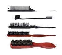 JUYAXIN Hair Teasing Comb Set Triple Teasing Comb Rat Tail Combs Duals Edges Hair Brush Boar Bristle Hair Brush Fluffys Hair Bru