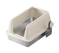 JUYAXIN High Side Cats Toilet AntiSplash Fence Removable Panel Litter Tray for Large Control Design with Cleaning Tool Toilet