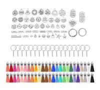JUYAXIN Inspirational Keychain Crafting Kits Encouraging Word Charm Chain Accessories Motivational Keyring Accessories Kits Personalized Gift Keychains