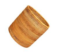 JUYAXIN Large Capacity Open Top Waste Bin For Home Woven Rattan Detachable Insert Trash Can Wastebasket Wooden Waste Container