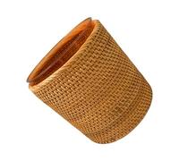 JUYAXIN Large Capacity Open Top Waste Bin For Home Woven Rattan Detachable Insert Trash Can Wastebasket Wooden Waste Container