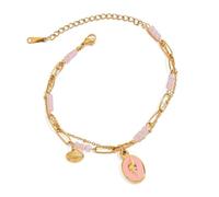 JUYAXIN Modern Starfishes & Shell Pendant Bracelets Stainless Steel Pearls Accent Adjustable Jewelry For Casual Styles & Travel Imitation Pearls Shell Charm