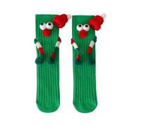 JUYAXIN Novelty Cartoon Big Eyes Christmas Socks Kids Boys Girls Funny Magnetic Hand Festival Stockings for Holiday Party