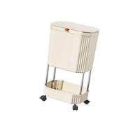 JUYAXIN Renter Friendly Trash Bin Storage Shelf Organizers Not Need Drilling Compactly Kitchen Storage Easy Cleaning Garbage Space Saving Trash Organizers