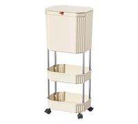 JUYAXIN Renter Friendly Trash Bin Storage Shelf Organizers Not Need Drilling Compactly Kitchen Storage Easy Cleaning Garbage Space Saving Trash Organizers