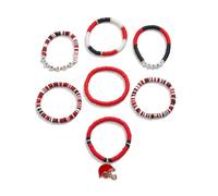 JUYAXIN Stylish Football Charm for Men and Women Adjustable Letter Beaded Bangles Stackable Team Spirits Jewelry Football Mom Accessories