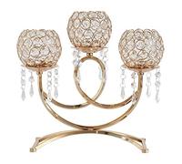 JUYAXIN Three For Head Metal Candlestick Crystal Candlestick Holders Candlelight Ornament Table Centerpiece For Wedding Party Gi Christmas Candlesticks