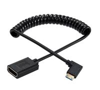 JUYAXIN Ultra-Thin 8K60Hz 4K120Hz Coiled Camera Cable 1.2m Spring Cord for DSLR Laptops Tablets Extension Cable for Graphics Video Card