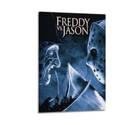 JUYERGWERKJ Freddy Vs Jason Posters Aesthetic Wall Art Decorative Poster Decor Vintage Canvas Painting for Living Room Bed Room 12x18inch(30x45cm) Frame-style
