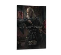 JUYERGWERKJ House Of The Dragon Posters Aesthetic Wall Art Decorative Poster Decor Vintage Canvas Painting for Living Room Bed Room 12x18inch(30x45cm) Frame-style