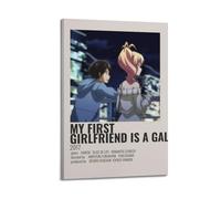 JUYERGWERKJ My First Girlfriend Is A Gal Posters Aesthetic Wall Art Decorative Poster Decor Vintage Canvas Painting for Living Room Bed Room 08x12inch(20x30cm) Frame-style
